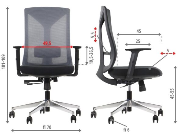 MetaMeb – HAGER czarno szary podstawa chromowana – HAGER GREY CH – zdjęcie 6