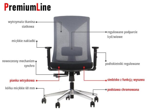 MetaMeb – HAGER czarno szary podstawa chromowana – HAGER GREY CH PL – zdjęcie 5