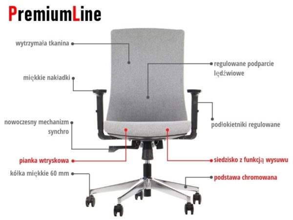 MetaMeb – TONO szary podstawa chromowana – TONO GREY CH PL – zdjęcie 5