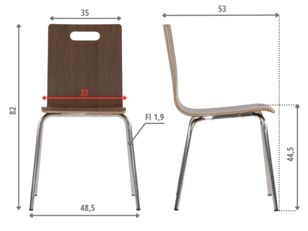 MetaMeb – WERDI A stal nierdzewna/orzech – WERDI A walnut SS – zdjęcie 5