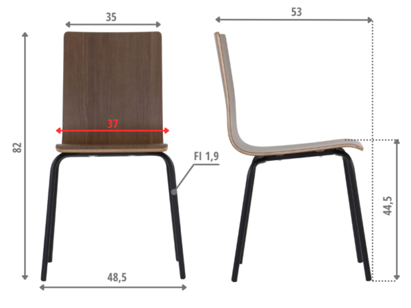 WERDI-B-walnut-BK MetaMeb – WERDI B czarny/ciemny orzech – WERDI B walnut BK – zdjęcie 5