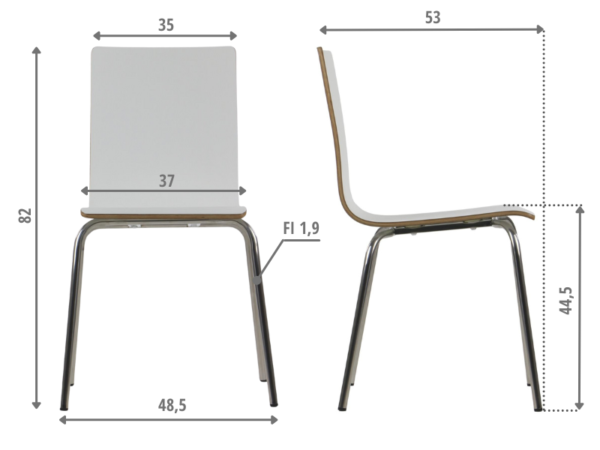 WERDI-B-white-SS MetaMeb – WERDI B stal nierdzewna/biały – WERDI B white SS – zdjęcie 5