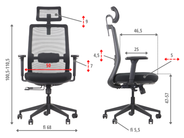 MetaMeb – CUTLER(2) czarny – dimensions – zdjęcie 6