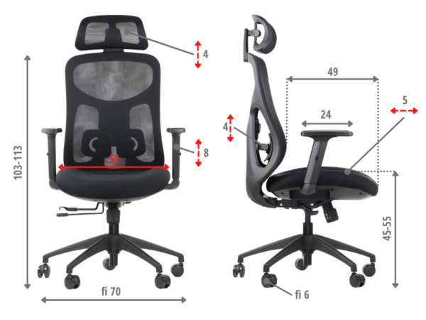 MetaMeb – ARDEN czarny – dimensions – zdjęcie 6