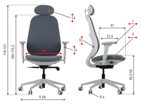 MetaMeb – LARSTON GF szary – dimensions – zdjęcie 6