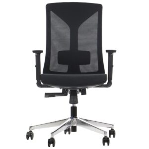 front MetaMeb – HAGER czarny podstawa chromowana – front – zdjęcie 1